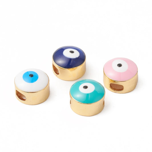 Μεταλλικές χάντρες μάτι με σμάλτο