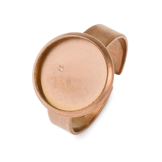 Ατσάλινη ροζ χρυσό βάση δαχτυλιδιού 12mm