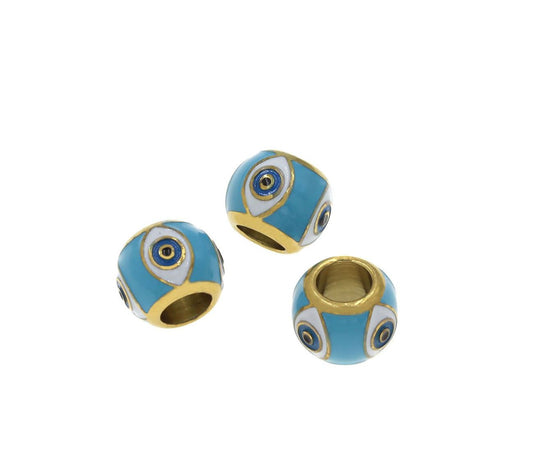 Ατσάλινη χάντρα μάτι γαλάζιο