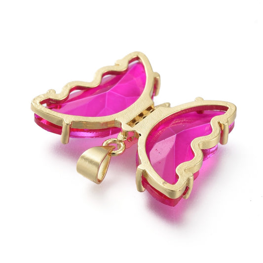 Kρεμαστή φούξια πεταλούδα 25mm