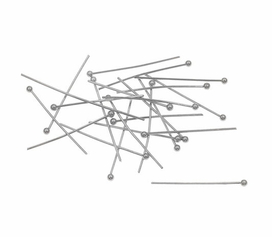 Ατσάλινο Καρφάκι Ασημί με μπίλια 25mm