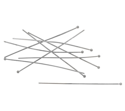 Ατσάλινο Καρφάκι Ασημί με μπίλια 50mm