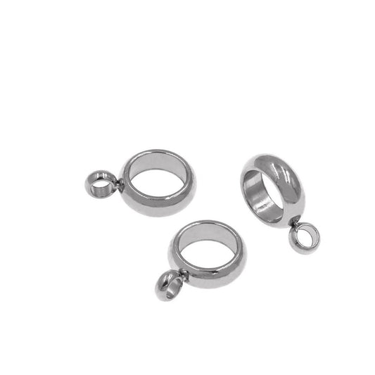 Ατσάλινη χάντρα ροδέλα με κρικάκι