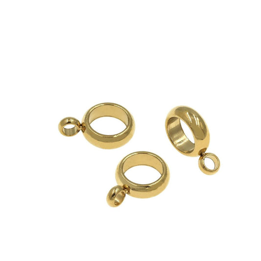 Ατσάλινη χάντρα ροδέλα με κρικάκι