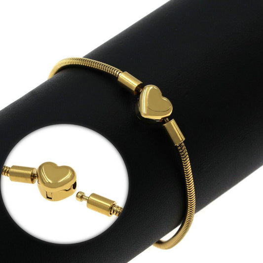 Ατσάλινο βραχιόλι χρυσό αλυσίδα φίδι