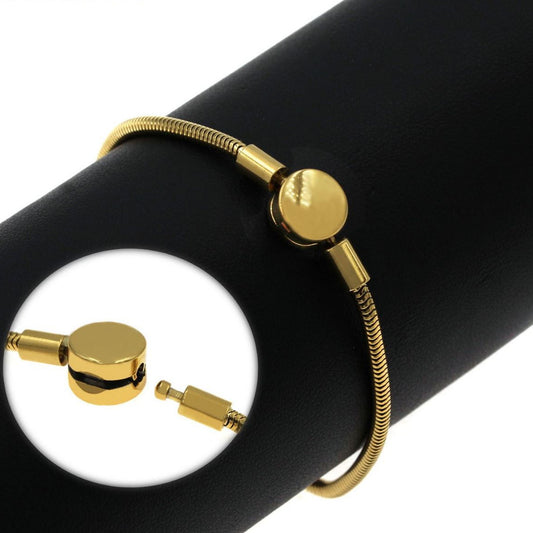 Ατσάλινο βραχιόλι χρυσό αλυσίδα φίδι