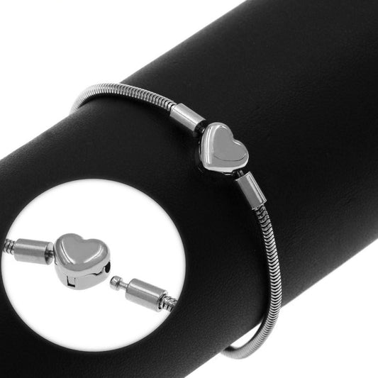 Ατσάλινο βραχιόλι ασημί αλυσίδα φίδι