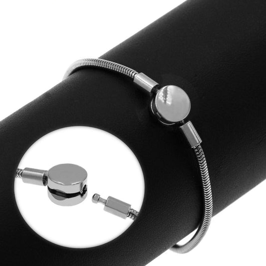 Ατσάλινο βραχιόλι ασημί αλυσίδα φίδι