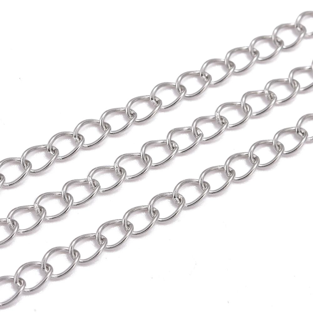 Ασημί ατσάλινη επέκταση 5mm
