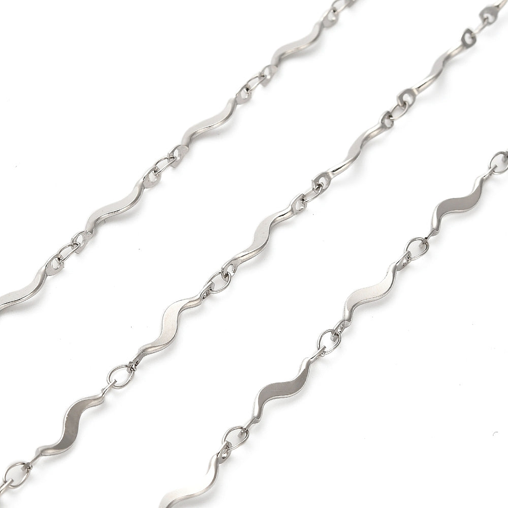 Αλυσίδα Ατσάλινη με σχέδιο κύμα 15x3mm