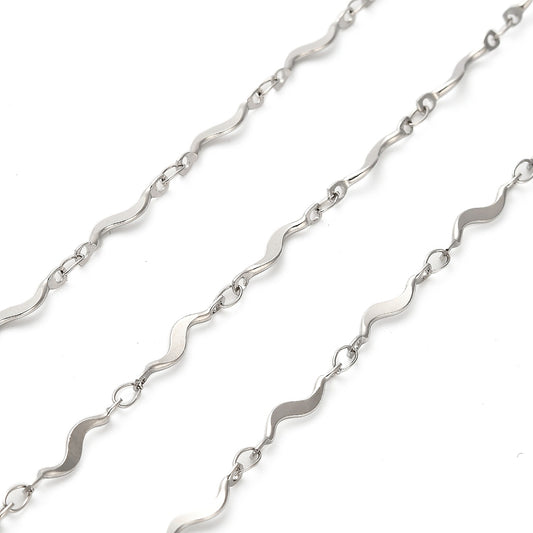 Αλυσίδα Ατσάλινη με σχέδιο κύμα 15x3mm