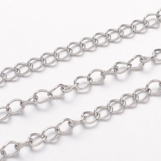 Ασημί ατσάλινη επέκταση 4mm