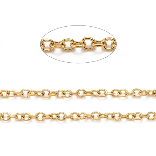 Χρυσή ατσάλινη αλυσίδα 2mm -SSG21
