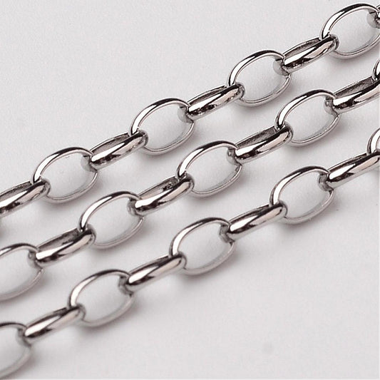 Αλυσίδα Ατσάλινη οβάλ 2.5x1mm- BEL25