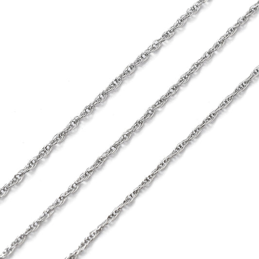 Ασημί ατσάλινη στριφτή αλυσίδα 3mm