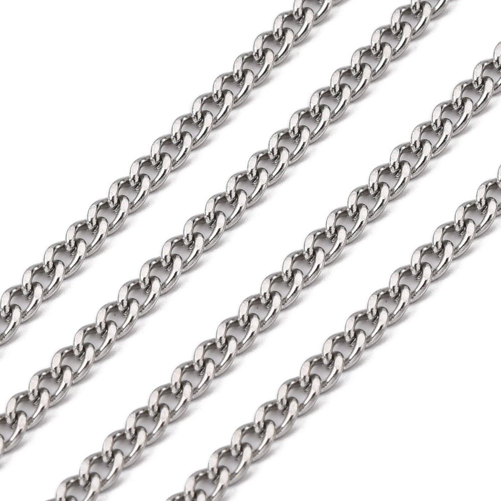 Αλυσίδα Ατσάλινη Γκουρμέτ Διαμαντέ 4x2.9x0.8mm
