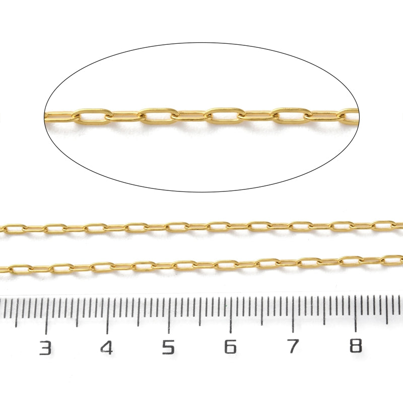 Χρυσή ατσάλινη οβάλ αλυσίδα 4.5mm