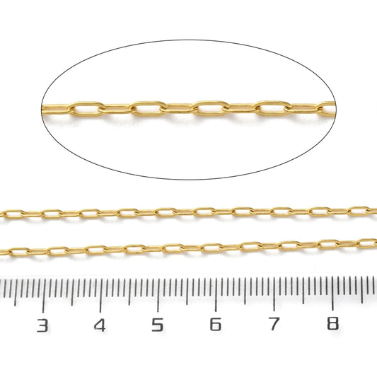 Χρυσή ατσάλινη οβάλ αλυσίδα 4.5mm