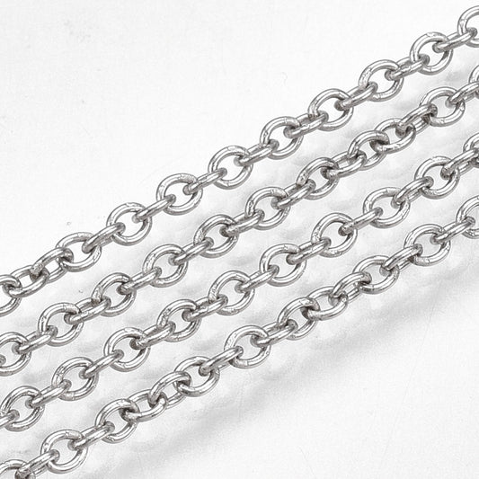 Ασημί ατσάλινη αλυσίδα 2.5mm -SS1