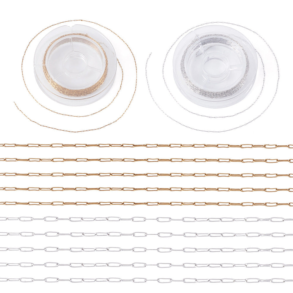 Αλυσίδα Ατσάλινη Οβάλ για ροζάριο 2.2x0.7x0.2mm