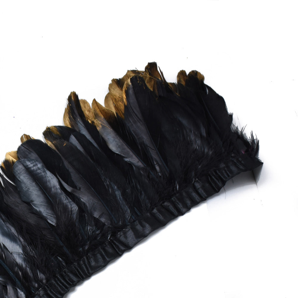 Τρέσσα μαύρο με χρυσό πούπουλο