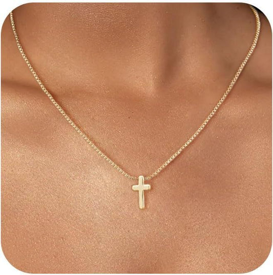 Ατσάλινο Κολιέ μίνιμαλ με σταυρό