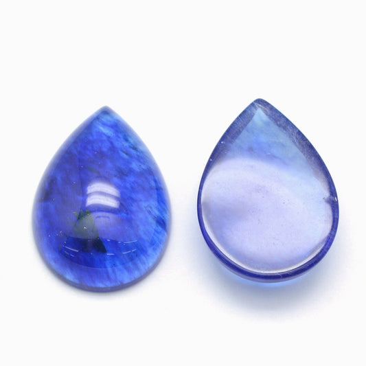 Μπλε φυσική πέτρα δάκρυ καμπουσόν