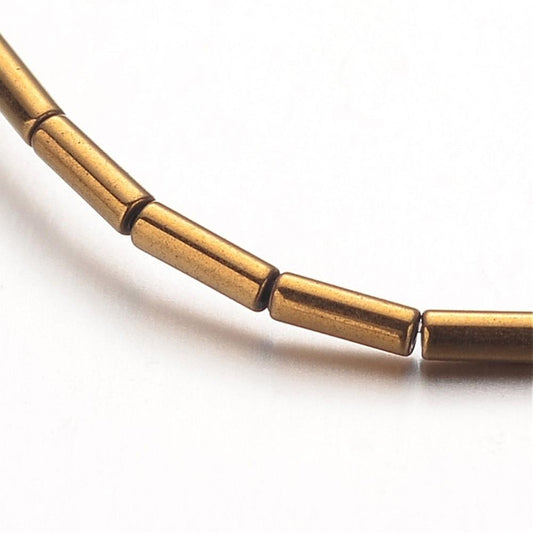 Αιματίτης σωληνάκι χρυσό 4x1mm