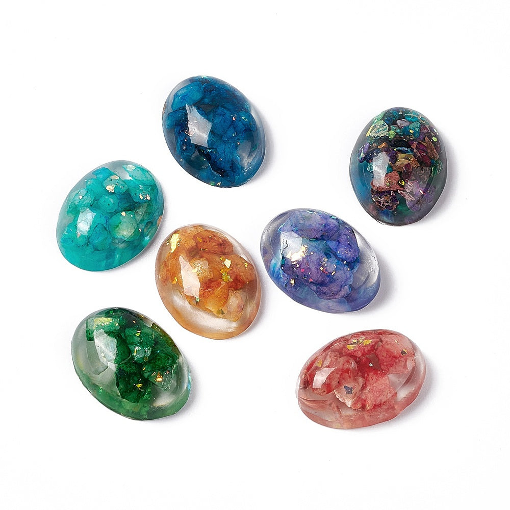 Ασβστίτης οβάλ καμπουσόν 25mm με ρητίνη