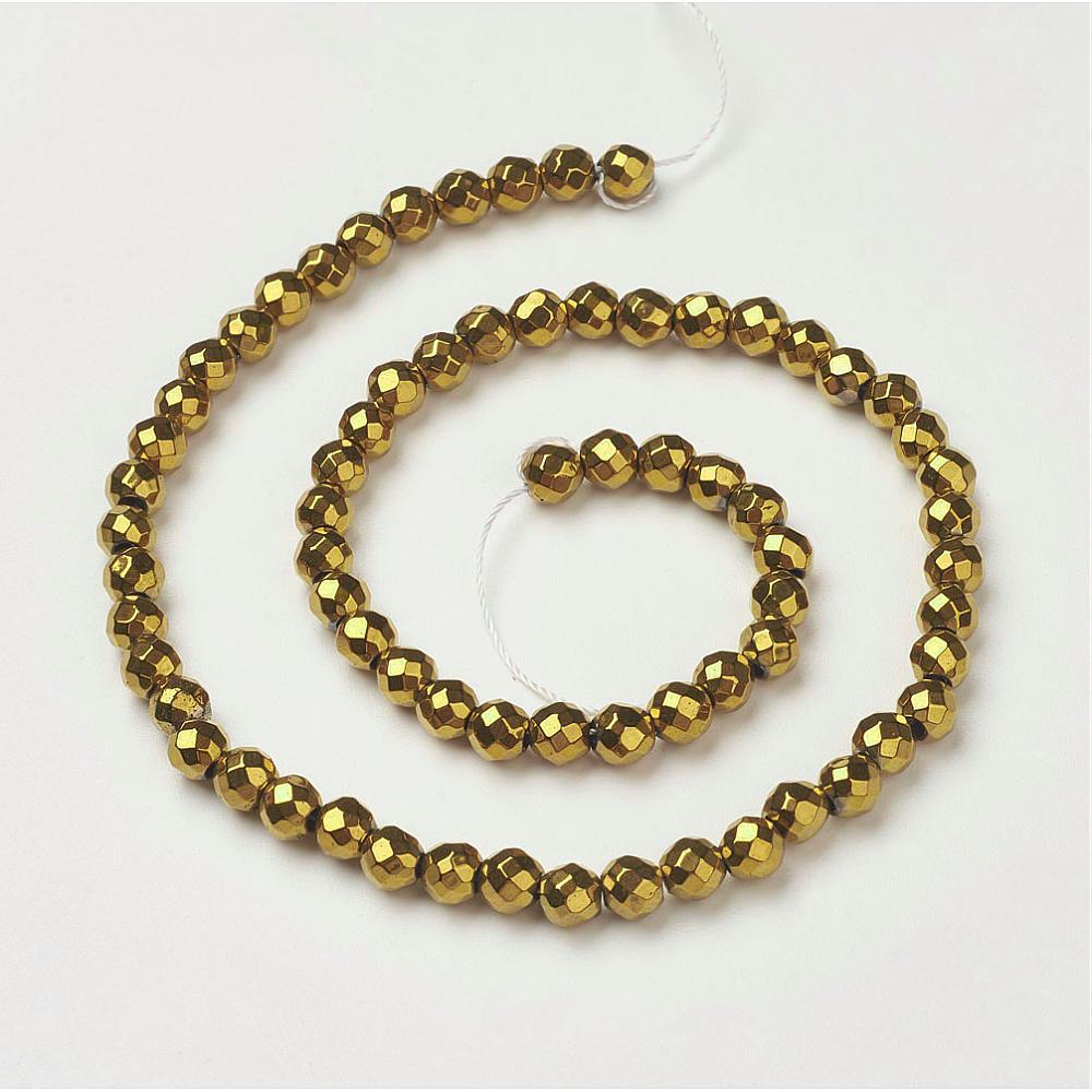 Αιματίτης πολυγωνικός χρυσός 6mm