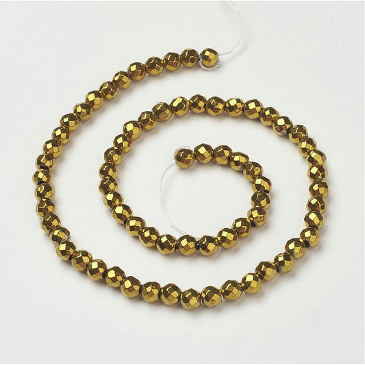 Αιματίτης πολυγωνικός χρυσός 6mm