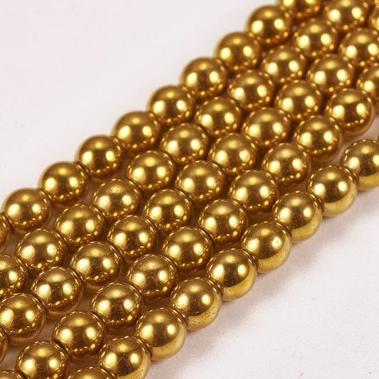 Αιματίτης στρογγυλός χρυσός 2mm