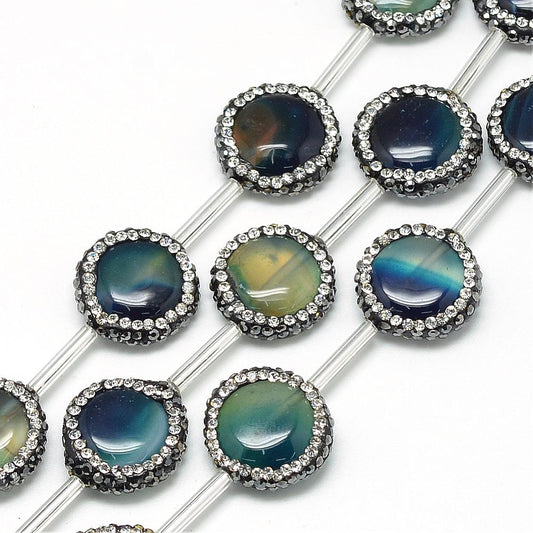 Αχάτης στρογγυλή πέτρα με μαρκασίτη 18mm