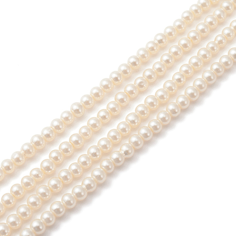 Πέρλα Γυάλινη ανοιχτό μπεζ 4mm -PRLG409