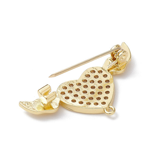 Καρφίτσα καρδιά με φτερά αγγέλου