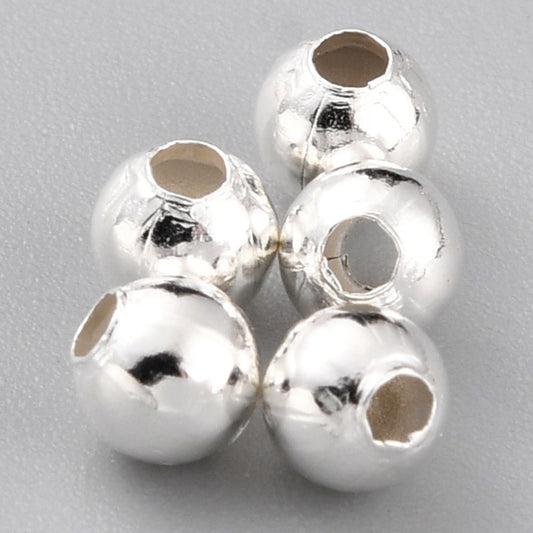 Μεταλλικές χάντρες ασημί 4mm