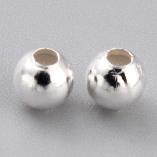 Μεταλλικές χάντρες ασημί 4mm