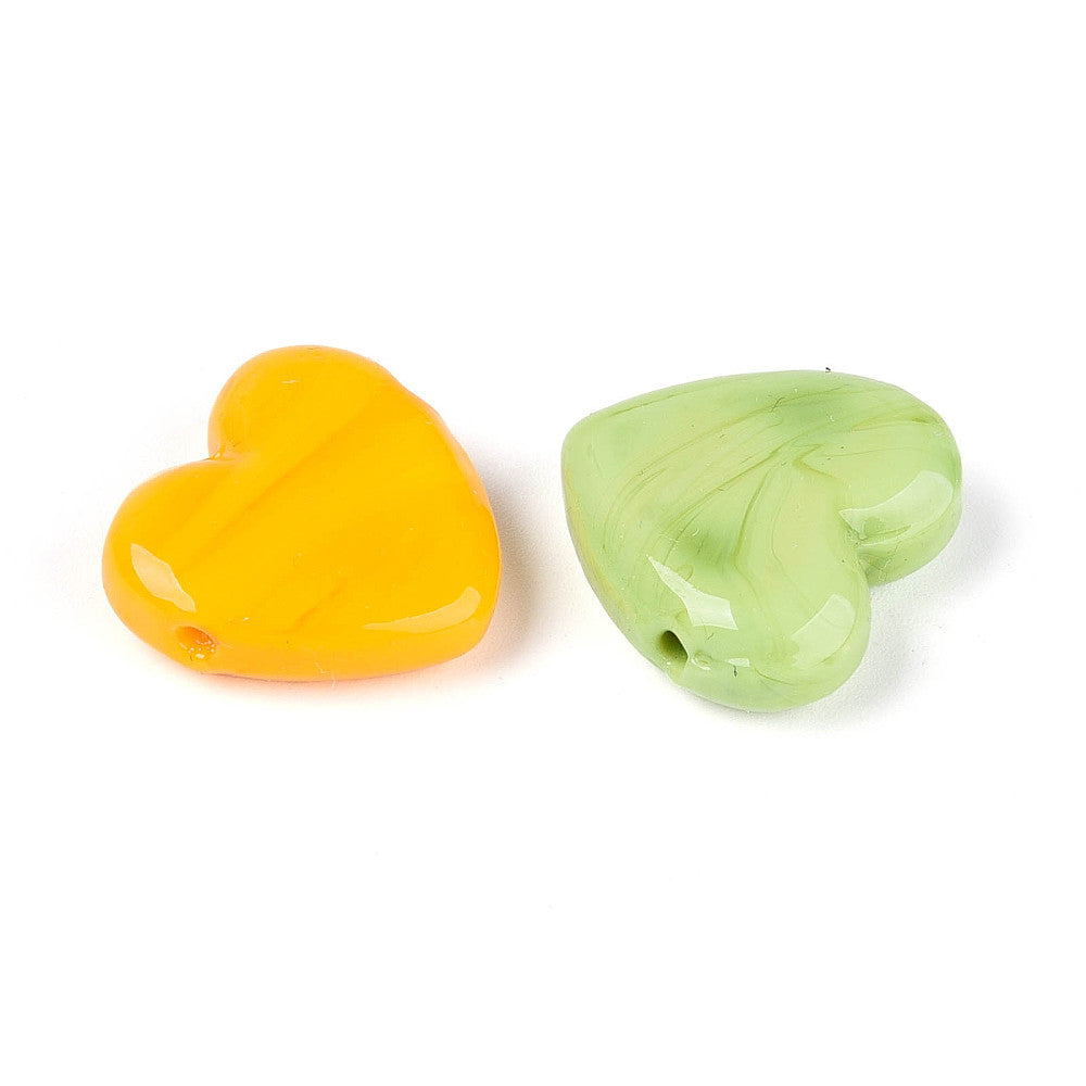 Γυάλινη πολύχρωμη καρδιά 18mm