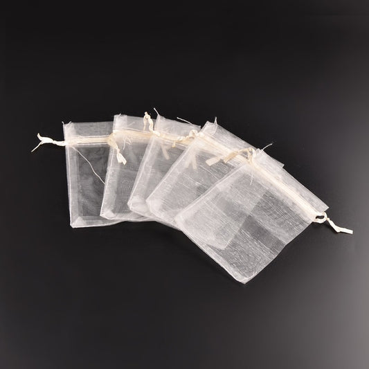 Πουγκί οργάντζας ιβουάρ 12x9cm