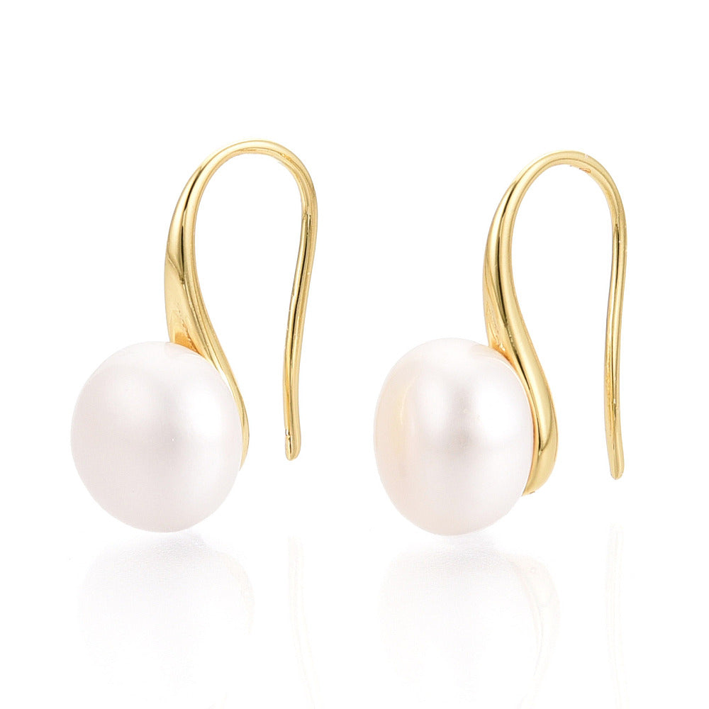 Ορειχάλκινα σκουλαρίκια με μαργαριτάρι