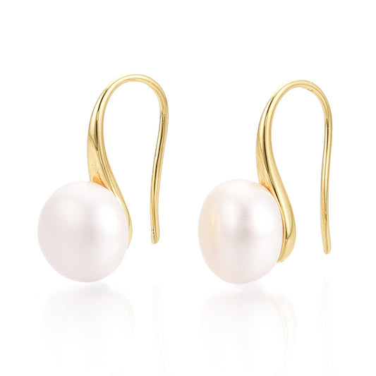 Ορειχάλκινα σκουλαρίκια με μαργαριτάρι