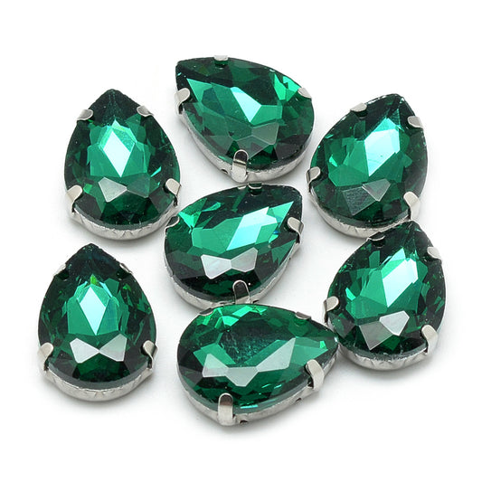 Πράσινα κρύσταλλα ραφτά με βάση 18mm