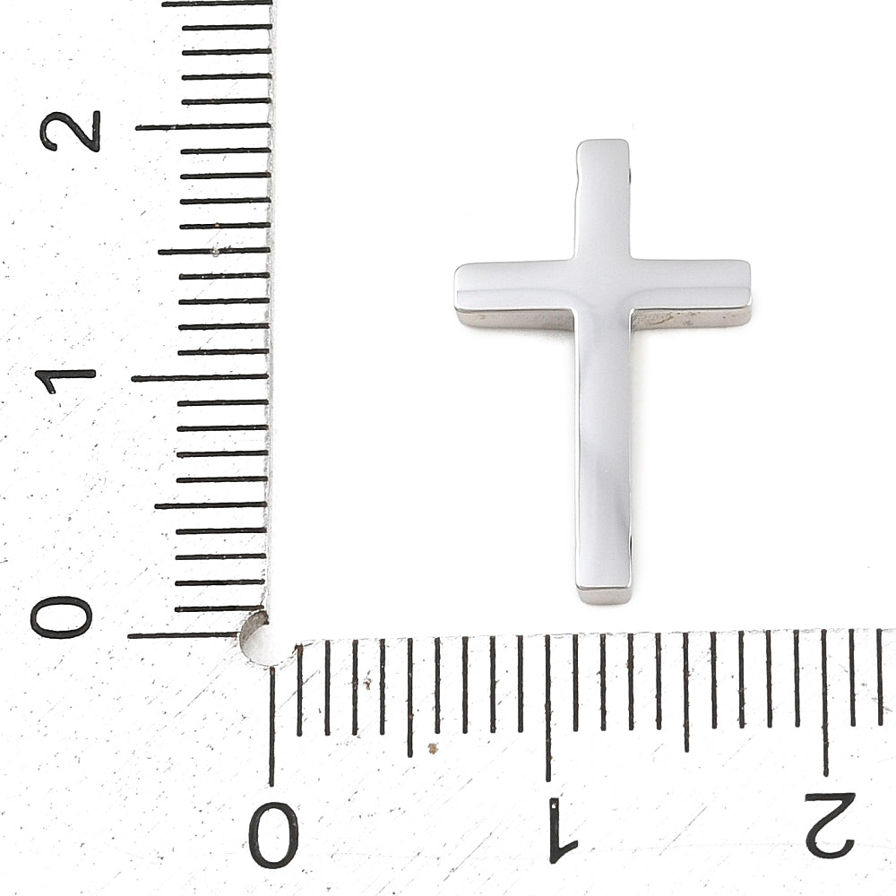 Ατσάλινο Στοιχείο ασημί σταυρός 18mm