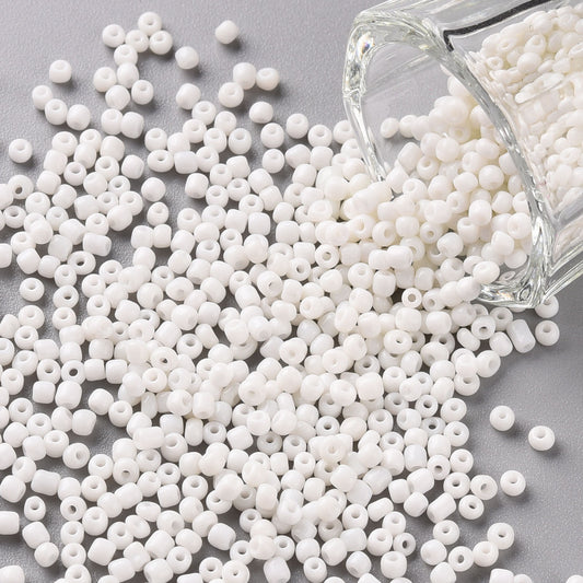 Γυάλινο λευκό χαντράκι 2mm - GLABE201