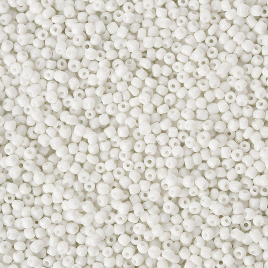 Γυάλινο λευκό χαντράκι 2mm - GLABE201
