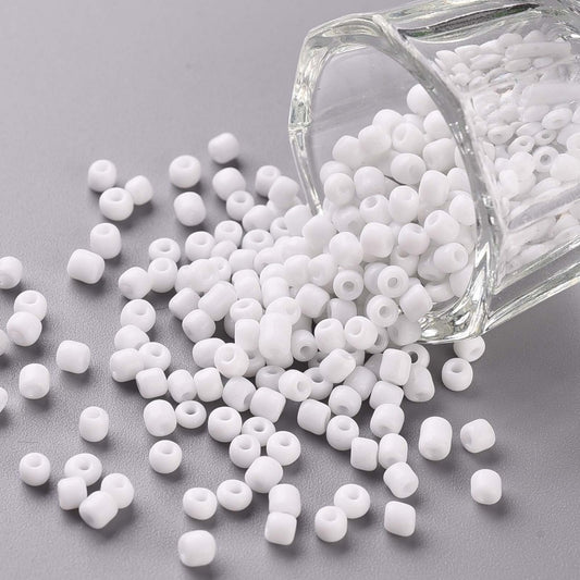 Γυάλινο λευκό χαντράκι 3mm - GLABE301