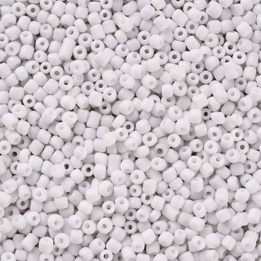 Γυάλινο λευκό χαντράκι 3mm - GLABE301