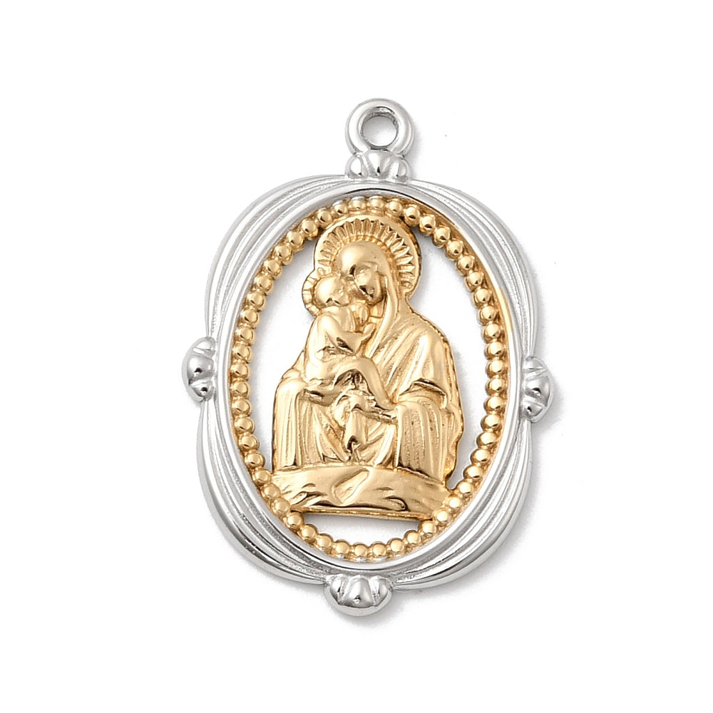 Ατσάλινο δίχρωμο στοιχείο παναγία 27mm