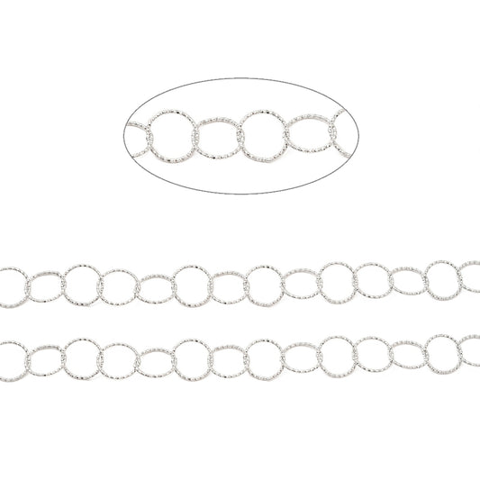 Ασημί ατσάλινη σφυρήλατη αλυσίδα 13mm