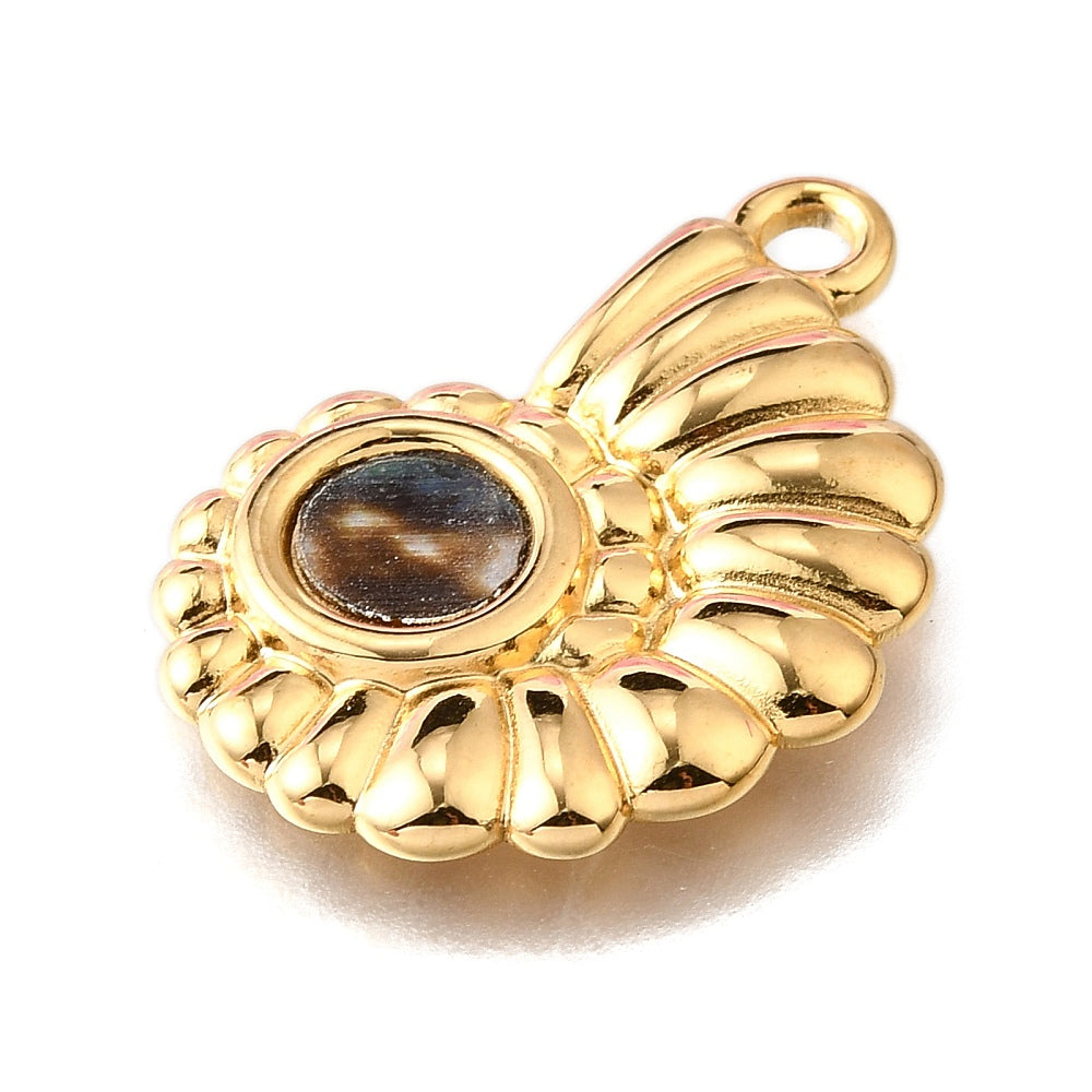 Ατσάλινο Στοιχείο ναυτίλος με πέτρα 27mm